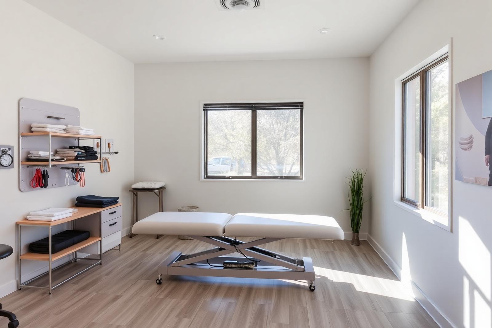 Bright, modern Pacific Spine & Rehab treatment room